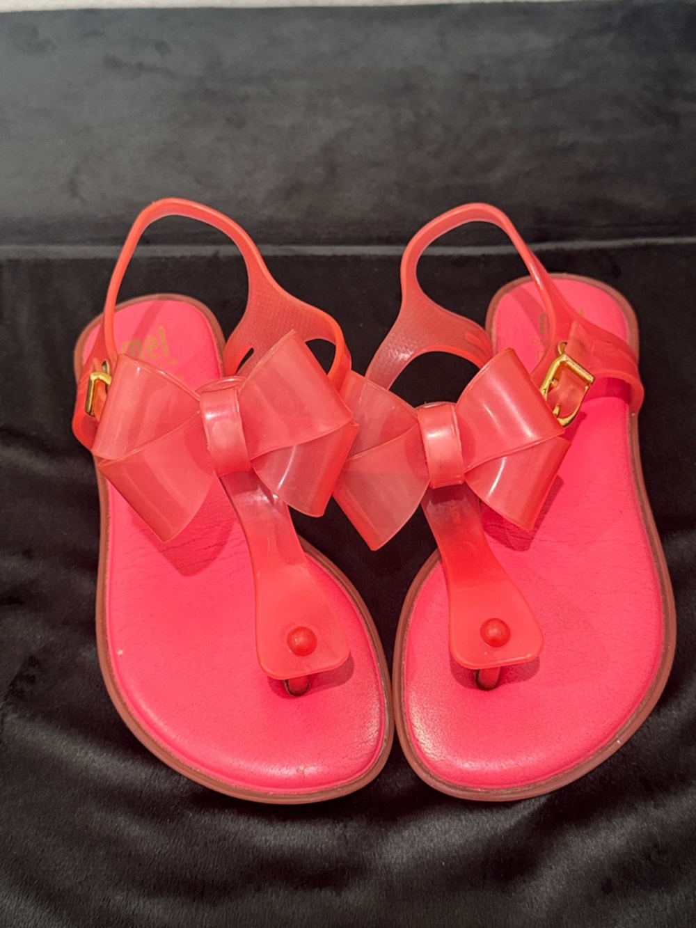 Melissa Coral Pink Bow Jelly Sandals
